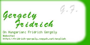 gergely fridrich business card